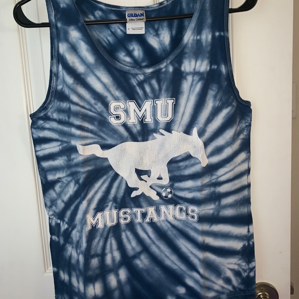 SMU soccer tie dye tank